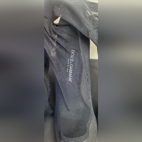 Dolce & Gabbana Black Tulle Thigh-High Boots Size 40 ABOUT 9 - Picture 12 of 14